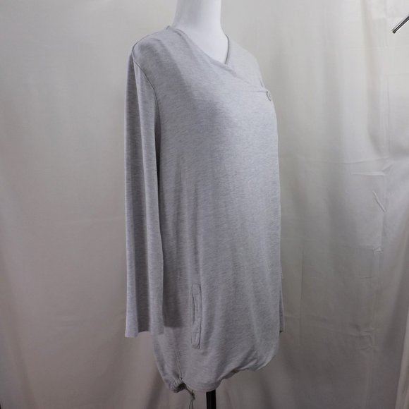 cupcakes & cashmere Grey Haze Viscose Wrap w Tux Tails Cape Wrap Jacket Coat M - Picture 2 of 16